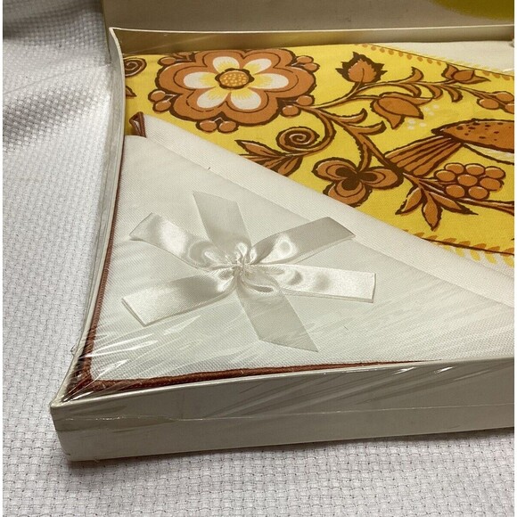 Vintage Simtex by Steven Luxury Gift Set Tablecloth & Napkins Original Box 60s - Picture 6 of 16